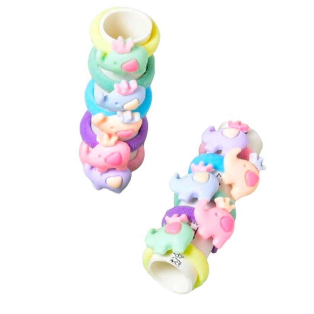 10 Multicolor Elephant Hair Ties - Picture 3 of 8